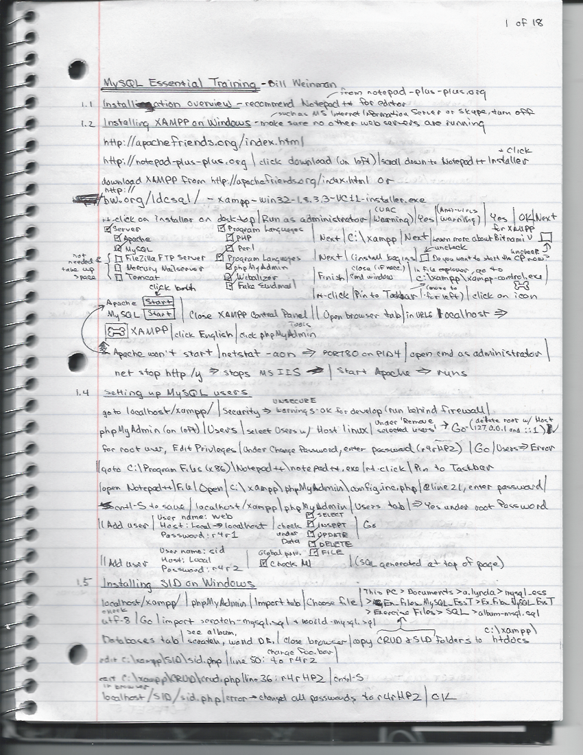 MySQL Essential Training, page 1