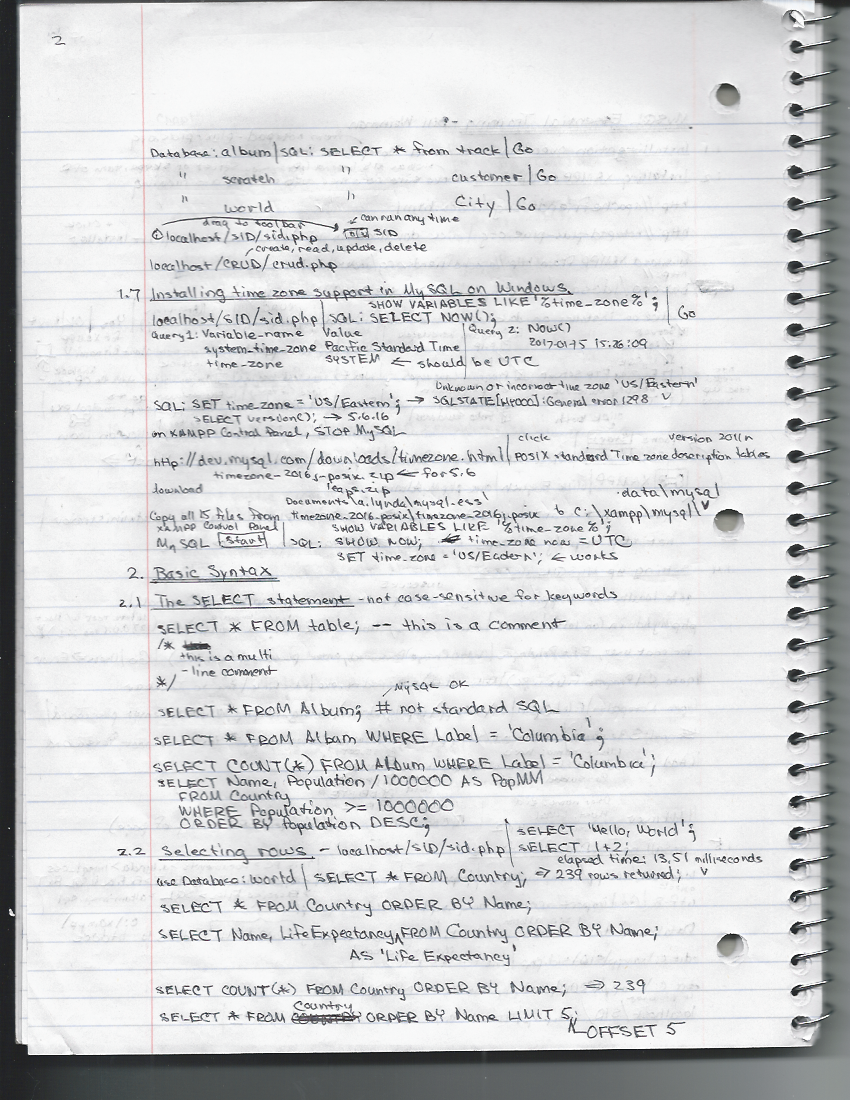 MySQL Essential Training, page 2